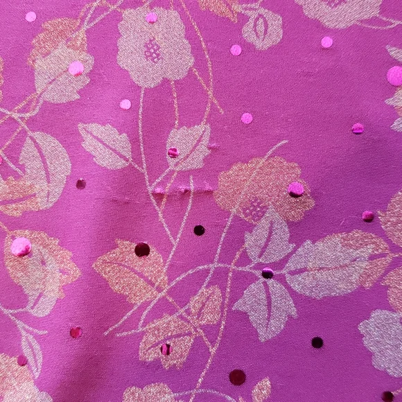 Susan Graver Purple Floral Scoop Neck 3/4 Sleeve Blouse Large - Picture 4 of 9